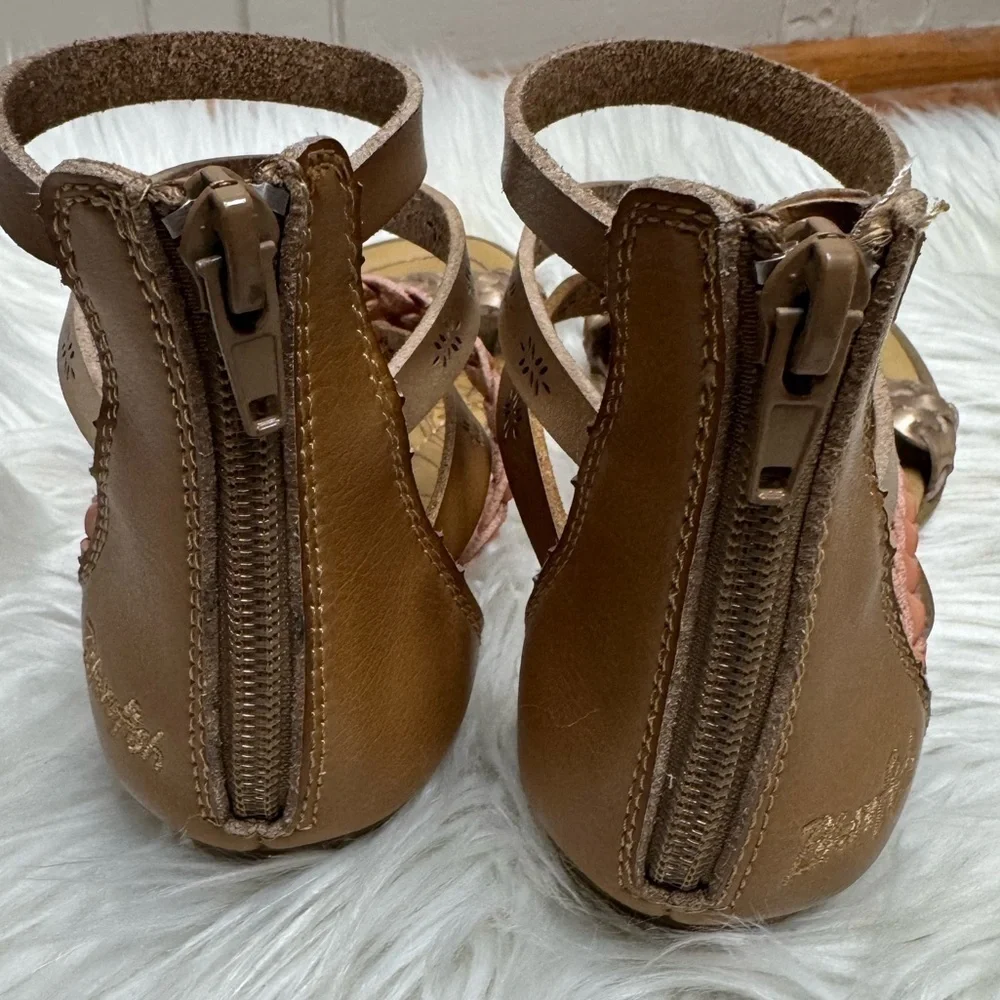 Stylish Braided Sandals in Tan and Pink